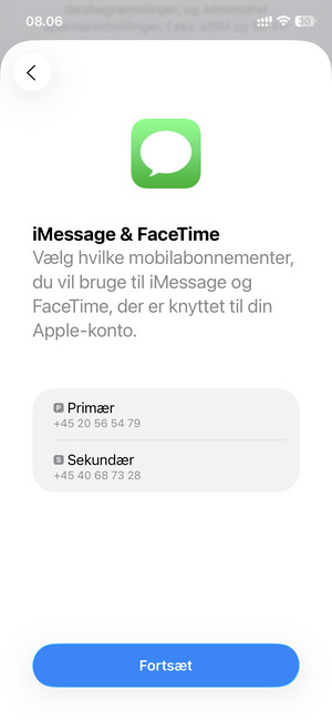 Vælg din foretrukne mulighed og vælg Fortsæt