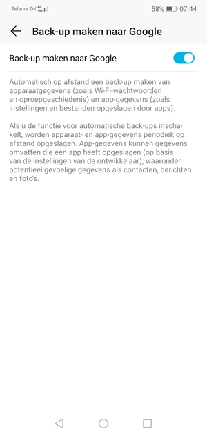 Selecteer de Terug-knop