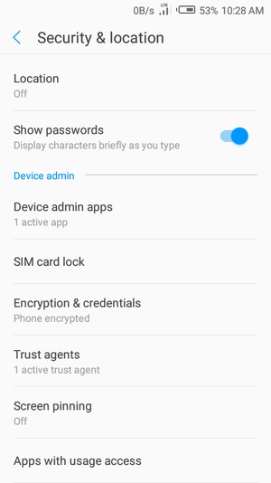 To change the PIN for the SIM card, return to the Security & location menu and select SIM card lock