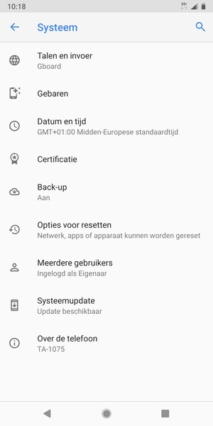 Selecteer Systeemupdate