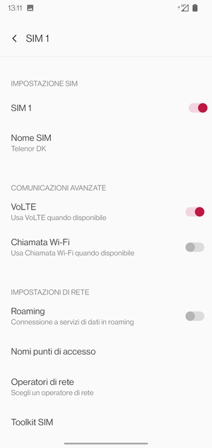 Seleziona Nomi punti di accesso