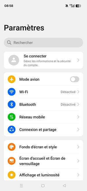 Sélectionnez Réseau mobile