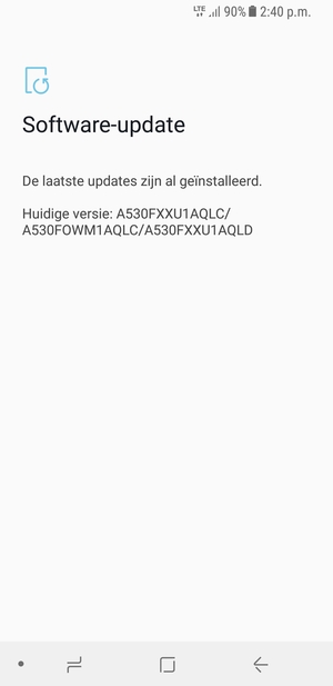 Als uw telefoon up-to-date is, zult u het volgende scherm zien