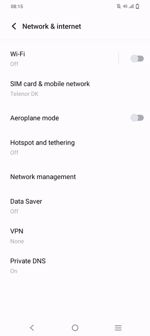 Select SIM card & mobile network