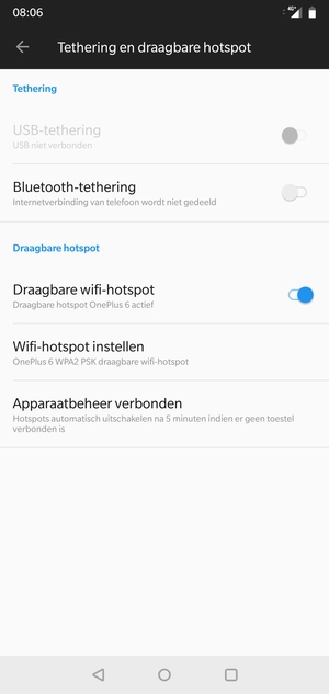 Uw telefoon is nu geïnstalleerd voor gebruik als modem