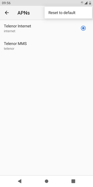 Select Reset to default