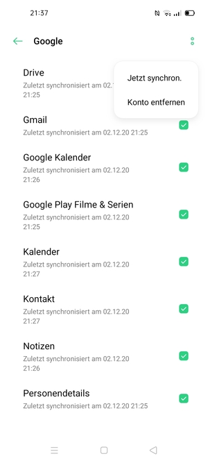 Wählen Sie Jetzt synchron.