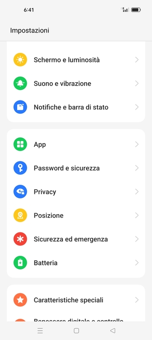 Scorri e seleziona Password e sicurezza