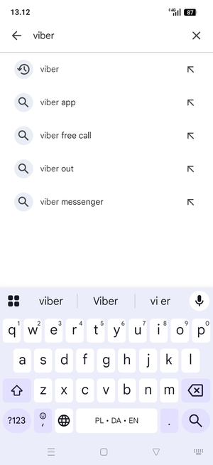 Indtast navnet på appen og vælg Søg