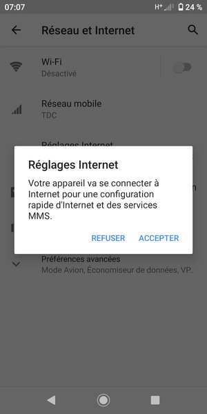 Sélectionnez ACCEPTER