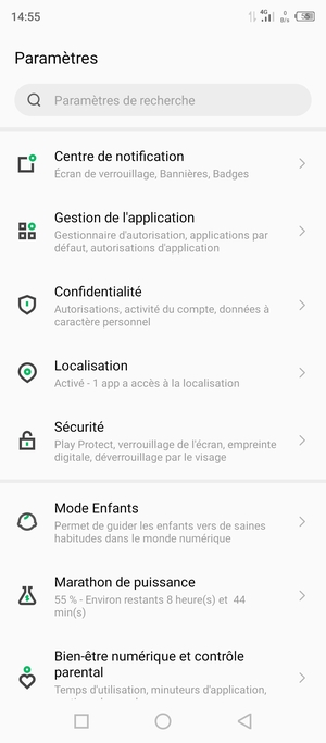 Faites défiler et sélectionnez Sécurité