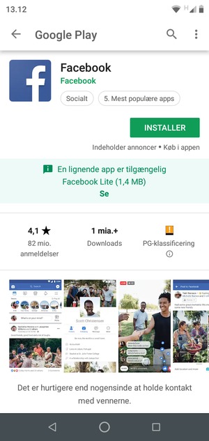 Vælg INSTALLER