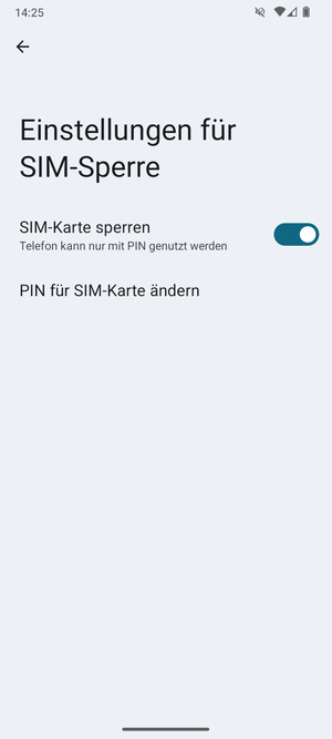 Wählen Sie  PIN für SIM-Karte ändern