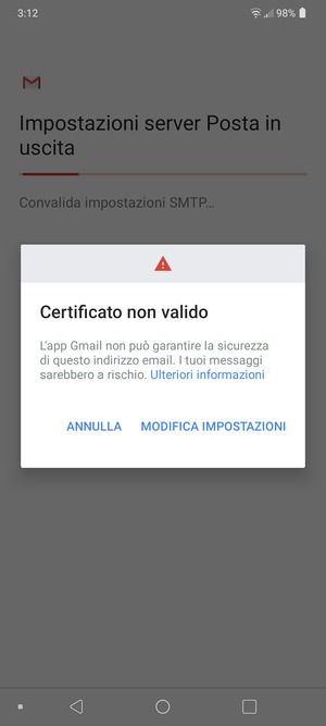 Seleziona MODIFICA IMPOSTAZIONI