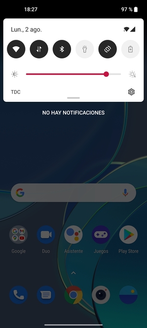 Deslice hacia abajo el menú superior de nuevo