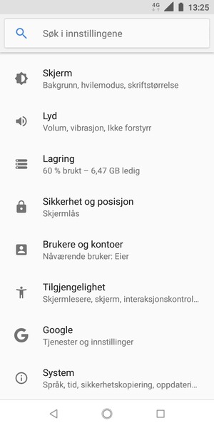 Bla til og velg System