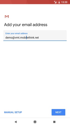 Enter your Email address and select NEXT