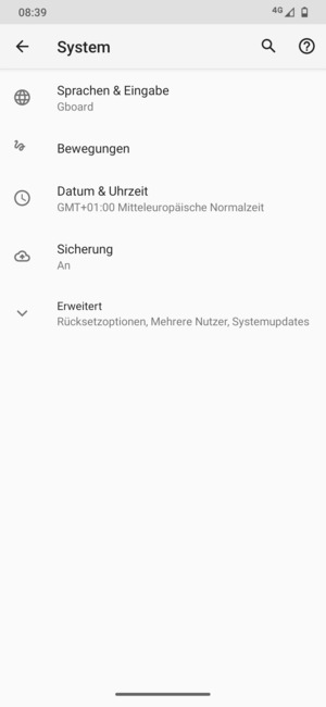 Wählen Sie Erweitert