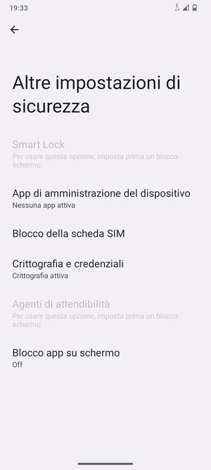 Seleziona Blocco della scheda SIM
