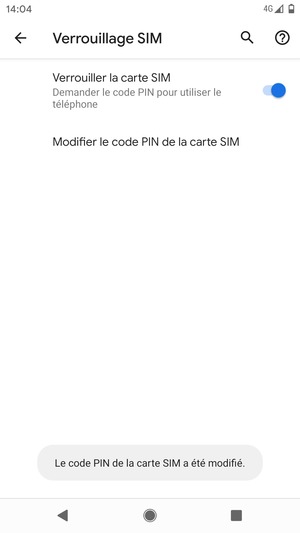 Votre code PIN de la carte SIM a été modifié