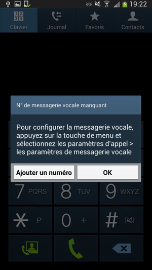 Si votre messagerie vocale n'est pas configurée, sélectionnez Ajouter un numéro