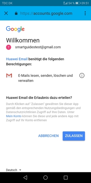 Wählen Sie ZULASSEN