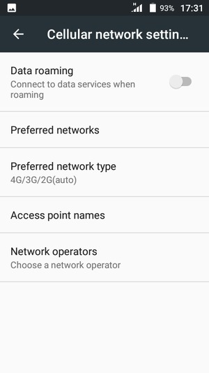 Select Access point names