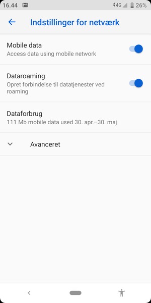 Vælg Avanceret