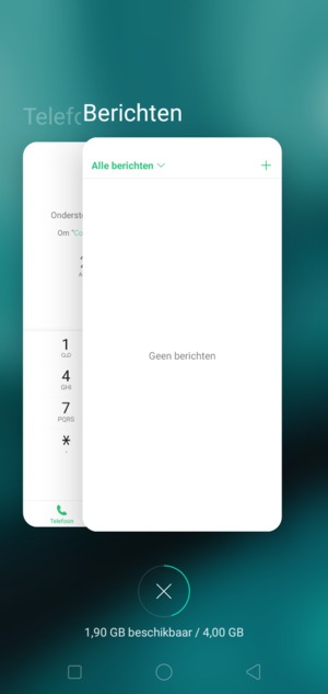 Selecteer het Verwijderen-pictogram om alle actieve apps te sluiten