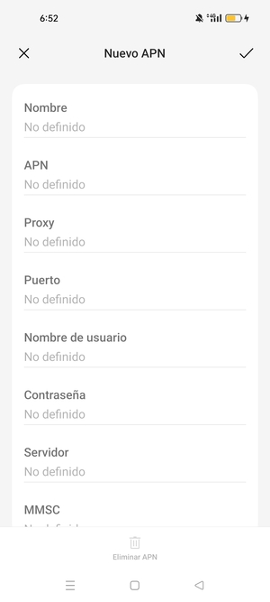 Introduzca la información de Internet