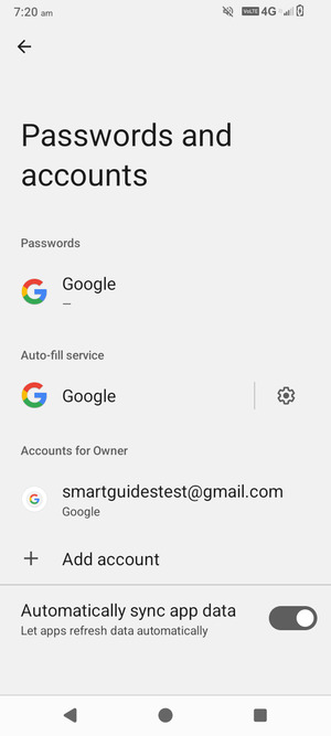 Select your Google account