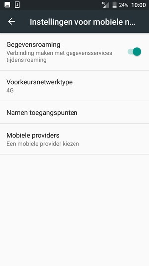 Schakel Gegevensroaming in of uit