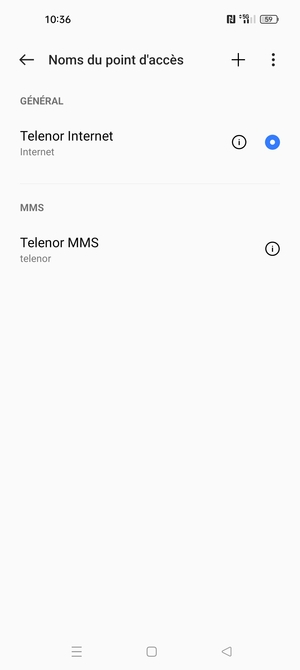 Sélectionnez le bouton du Menu
