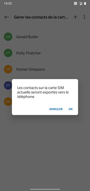 Sélectionnez OK