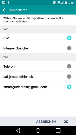 Wählen Sie die SIM-Karte