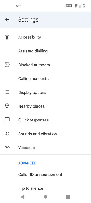 Scroll to and select Voicemail