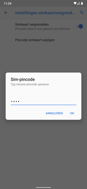 Bevestig uw nieuwe SIM-pincode en selecteer OK