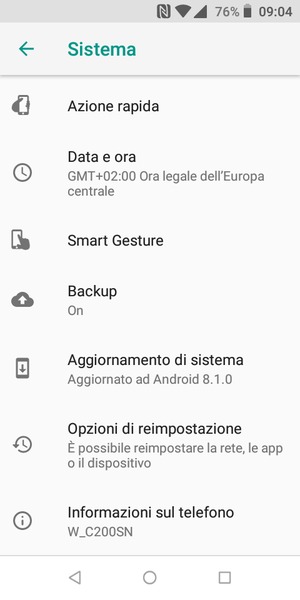Seleziona Aggiornamento di sistema