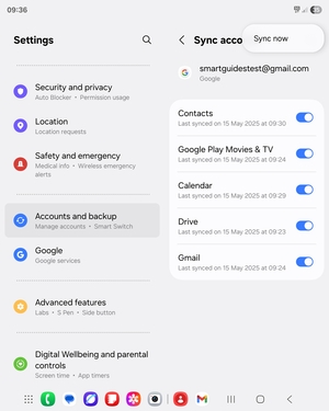 Select Sync now