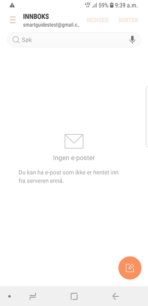 Gmail er klar til bruk