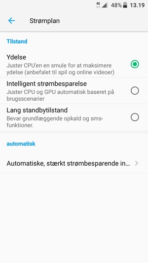 Aktiver Intelligent strømbesparelse