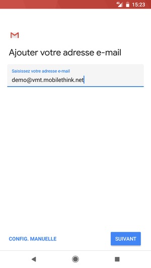 Saisissez votre adresse e-mail et sélectionnez SUIVANT