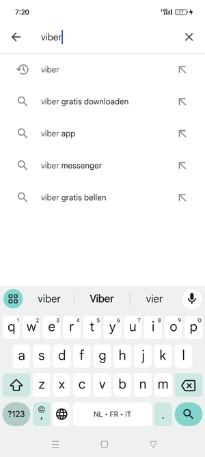 Voer de app-naam in en selecteer Zoeken