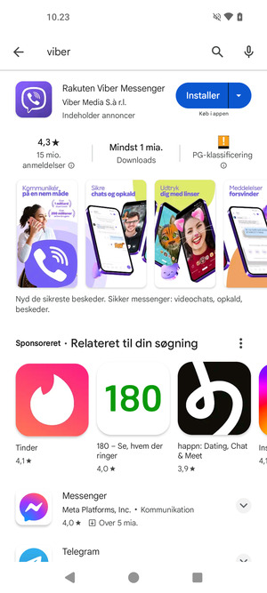 Vælg appen