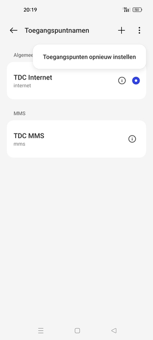 Selecteer Toegangspunten opnieuw instellen