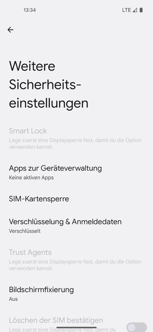 Wählen Sie SIM-Kartensperre