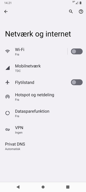 Vælg Mobilnetværk