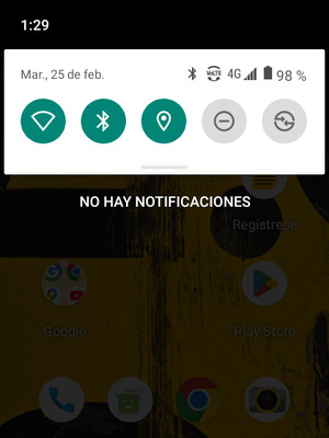 Deslice hacia abajo el menú superior de nuevo