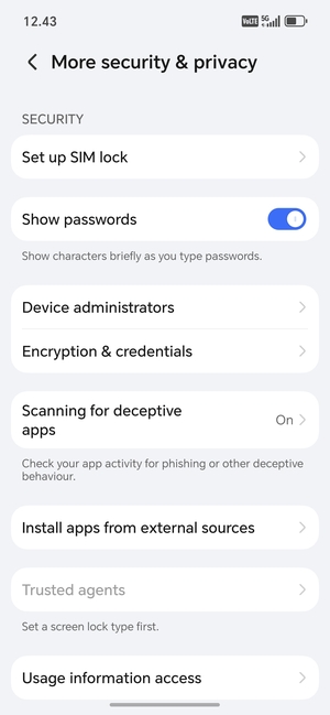 Select Set up SIM lock