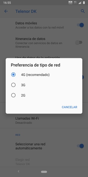 Seleccione la opción deseada